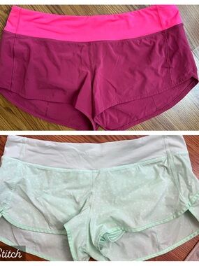EUC set of 2 women’s size 10 Lululemon Speed up shorts